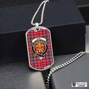 Udny Tartan Dog Tag Necklace with Family Crest Silver No - Tartan Vibes Clothing
