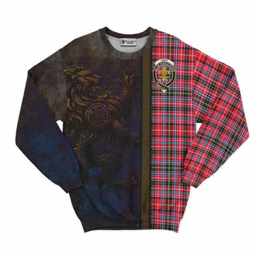 Udny Tartan Family Crest Sweatshirt Alba Gu Brath Be Brave Lion Ancient Style Unisex - Tartan Vibes Clothing
