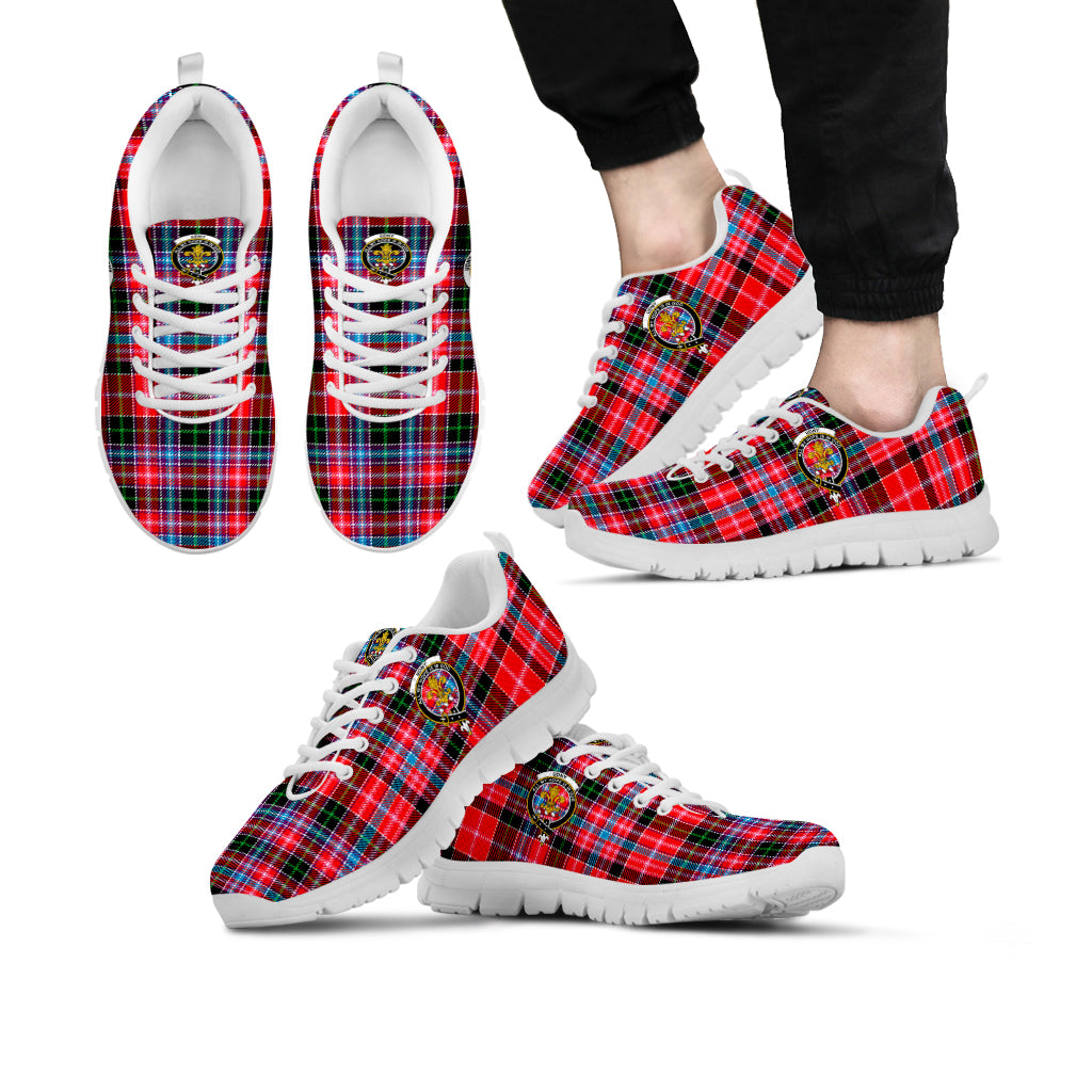 Udny Tartan Sneakers with Family Crest Kid's Sneakers - Tartan Vibes Clothing