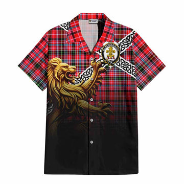 Udny Crest Tartan Hawaiian Shirt with Golden Lion Emblem Celtic Style Kid - Tartan Vibes Clothing