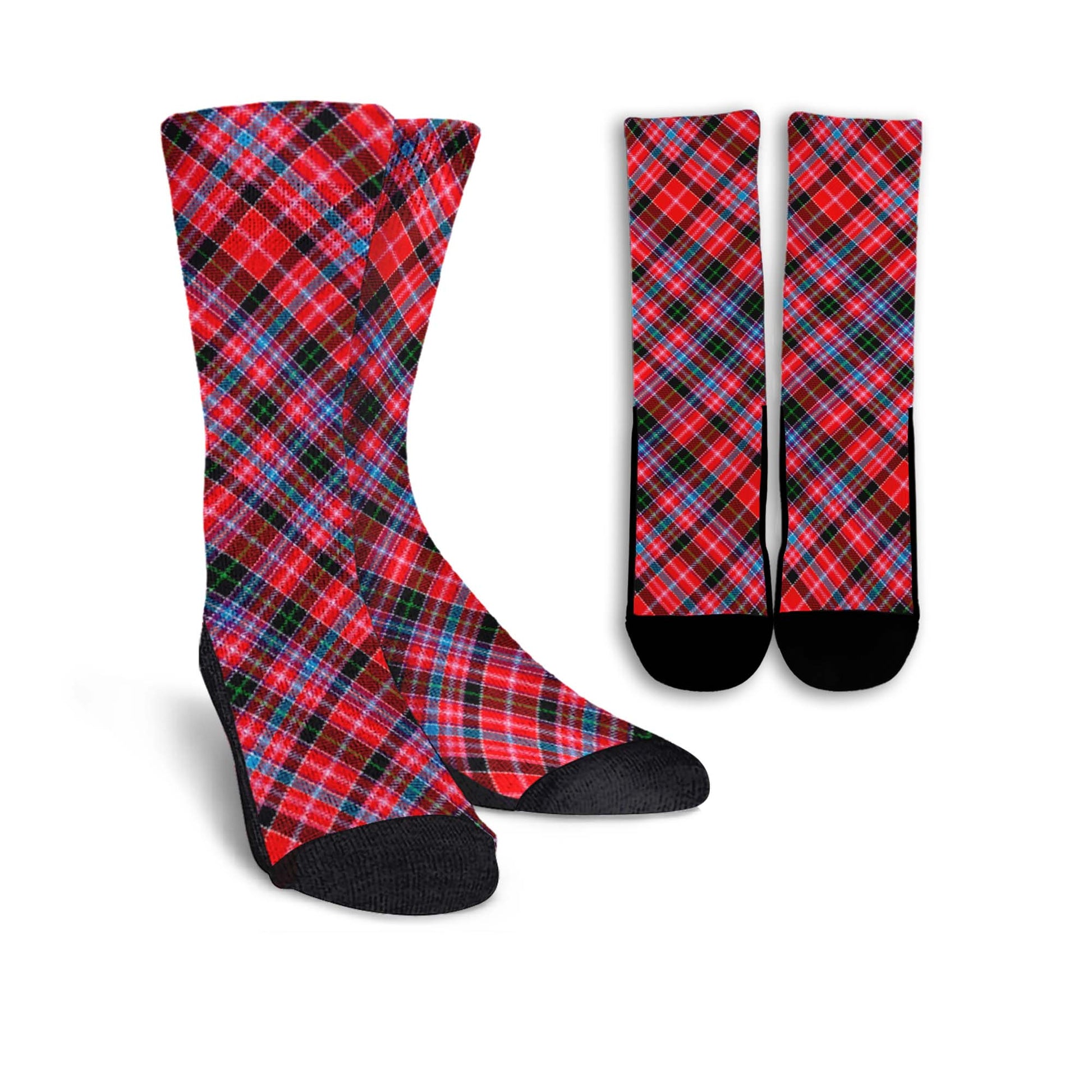 Udny Tartan Crew Socks Cross Tartan Style - Tartanvibesclothing