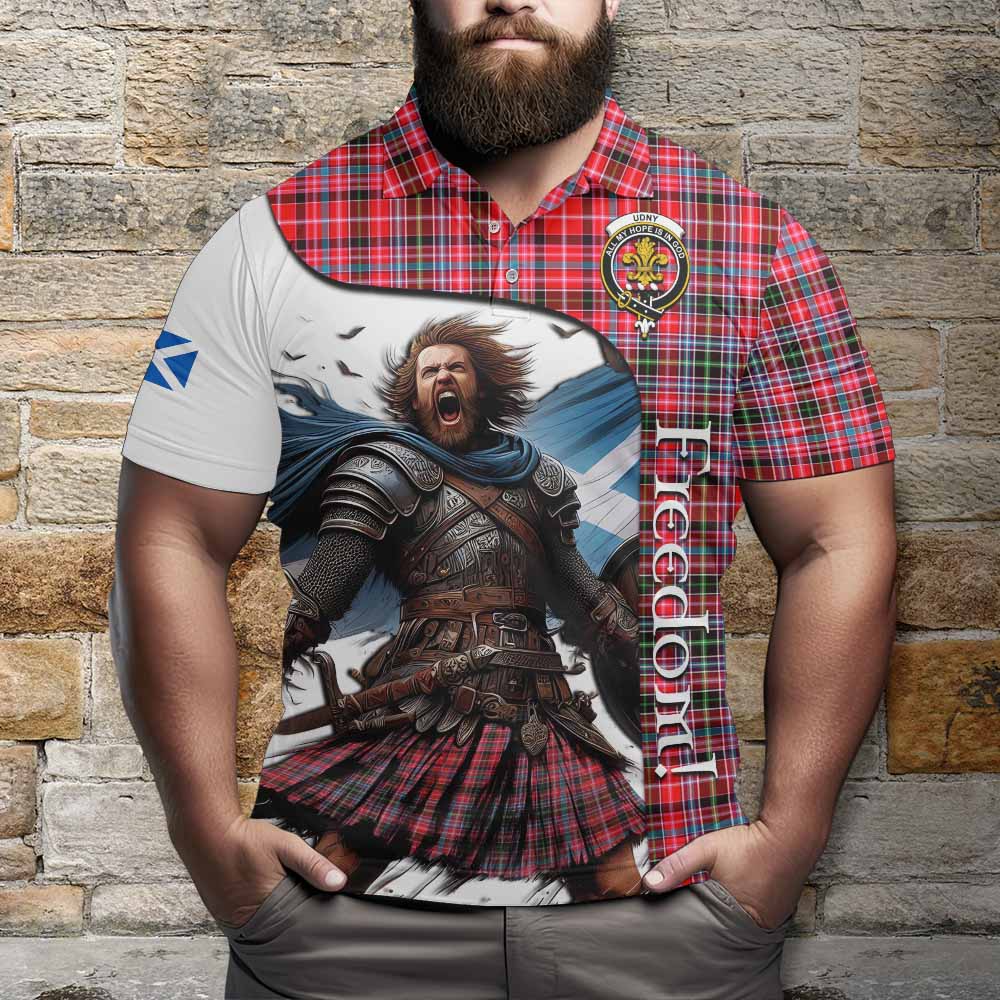 Tartan Vibes Clothing Udny Crest Tartan Polo Shirt Inspired by the Freedom of Scottish Warrior