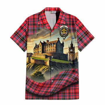 Udny Tartan Family Crest Hawaiian Shirt with Scottish Ancient Castle Style Kid - Tartan Vibes Clothing