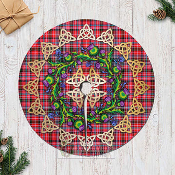 Udny Tartan Christmas Tree Skirt with Thistle Celtic Knot Style Casual Tree Skirts - Tartan Vibes Clothing