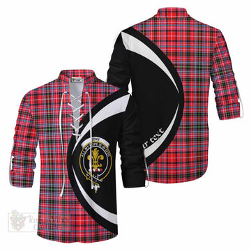 Udny Tartan Ghillie Kilt Shirt with Family Crest Circle Style Men - Tartan Vibes Clothing