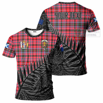 Udny Crest Tartan T-Shirt with New Zealand Silver Fern Half Style