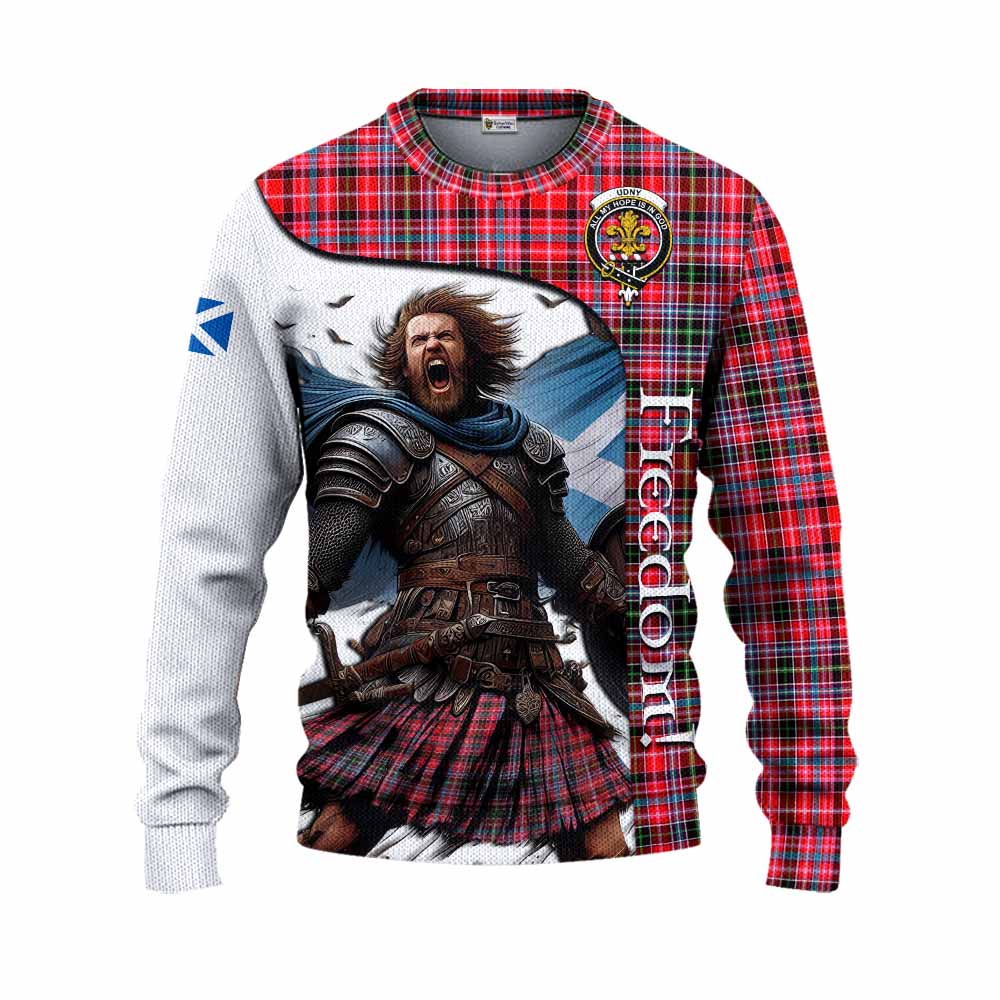 Udny Crest Tartan Knitted Sweater Inspired by the Freedom of Scottish Warrior Unisex - Tartan Vibes Clothing