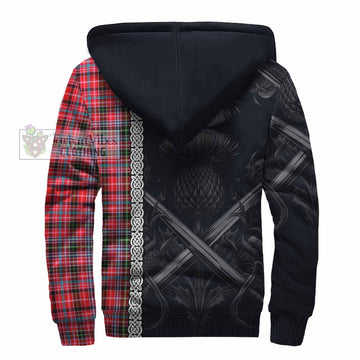 Udny Tartan Sherpa Hoodie with Family Crest Cross Sword Thistle Celtic Vibes - Tartan Vibes Clothing