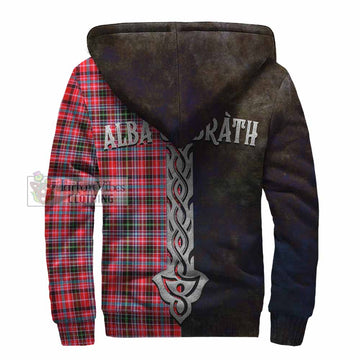 Udny Tartan Family Crest Sherpa Hoodie Alba Gu Brath Be Brave Lion Ancient Style - Tartan Vibes Clothing