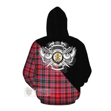 Udny Tartan Cotton Hoodie with Family Crest and Military Logo Style Pullover Hoodie - Tartan Vibes Clothing