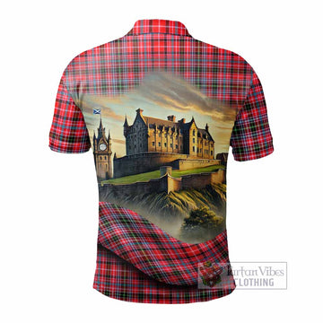 Udny Tartan Family Crest Polo Shirt with Scottish Ancient Castle Style - Tartan Vibes Clothing