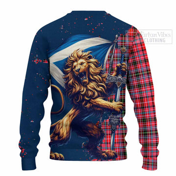 Udny Tartan Family Crest Knitted Sweater with Scottish Majestic Lion - Tartan Vibes Clothing