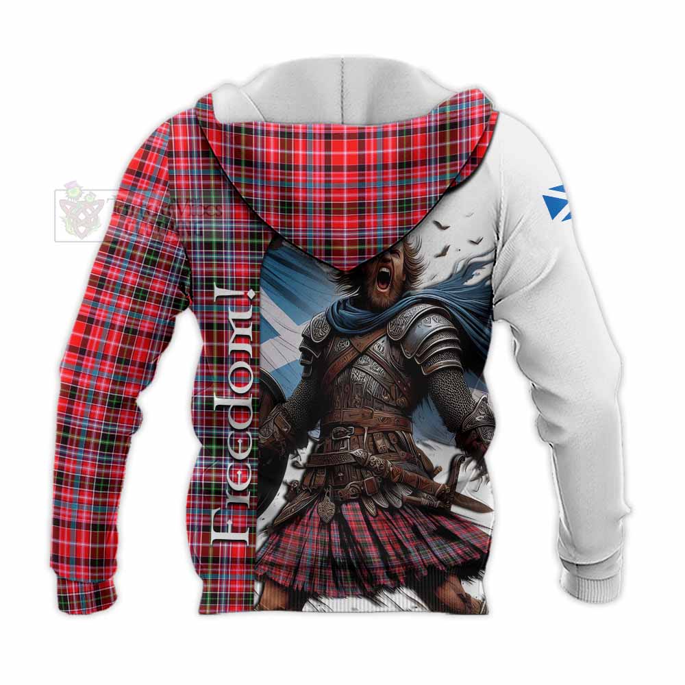 Tartan Vibes Clothing Udny Crest Tartan Knitted Hoodie Inspired by the Freedom of Scottish Warrior