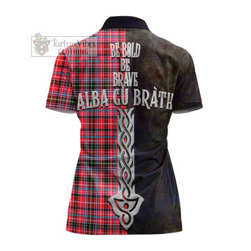 Udny Tartan Family Crest Women's Polo Shirt Alba Gu Brath Be Brave Lion Ancient Style - Tartan Vibes Clothing