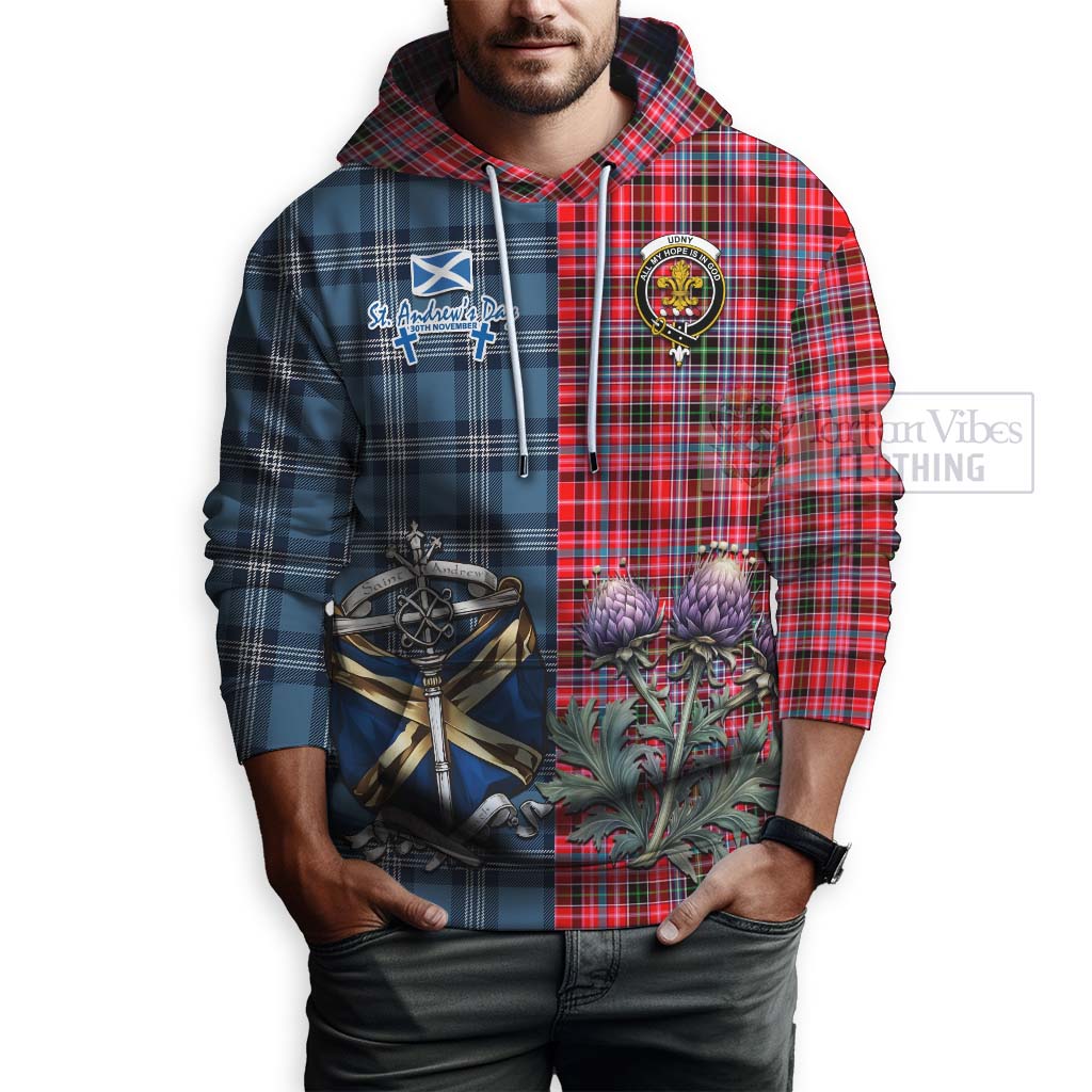 Tartan Vibes Clothing Udny Tartan Hoodie Happy St. Andrew's Day Half Tartan Style