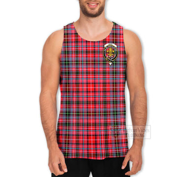 Udny Tartan Men's Tank Top with Family Crest and Bearded Skull Holding Bottles of Whiskey - Tartan Vibes Clothing
