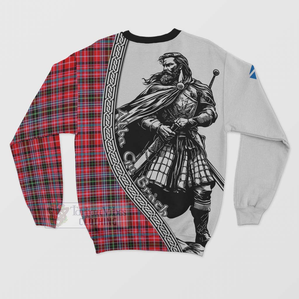 Tartan Vibes Clothing Udny Tartan Clan Crest Sweatshirt with Highlander Warrior Celtic Style