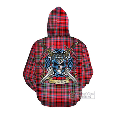 Udny Tartan Cotton Hoodie with Family Crest Celtic Skull Style Pullover Hoodie - Tartan Vibes Clothing