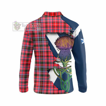 Udny Tartan Family Crest Long Sleeve Polo Shirt Scottish Thistle Celtic Inspired - Tartan Vibes Clothing