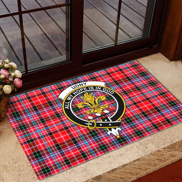 Udny Tartan Door Mat with Family Crest