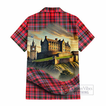 Udny Tartan Family Crest Hawaiian Shirt with Scottish Ancient Castle Style - Tartan Vibes Clothing