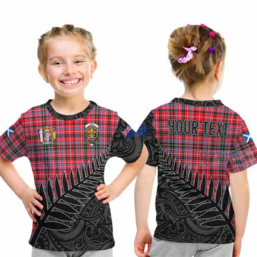 Udny Crest Tartan Kid T-Shirt with New Zealand Silver Fern Half Style