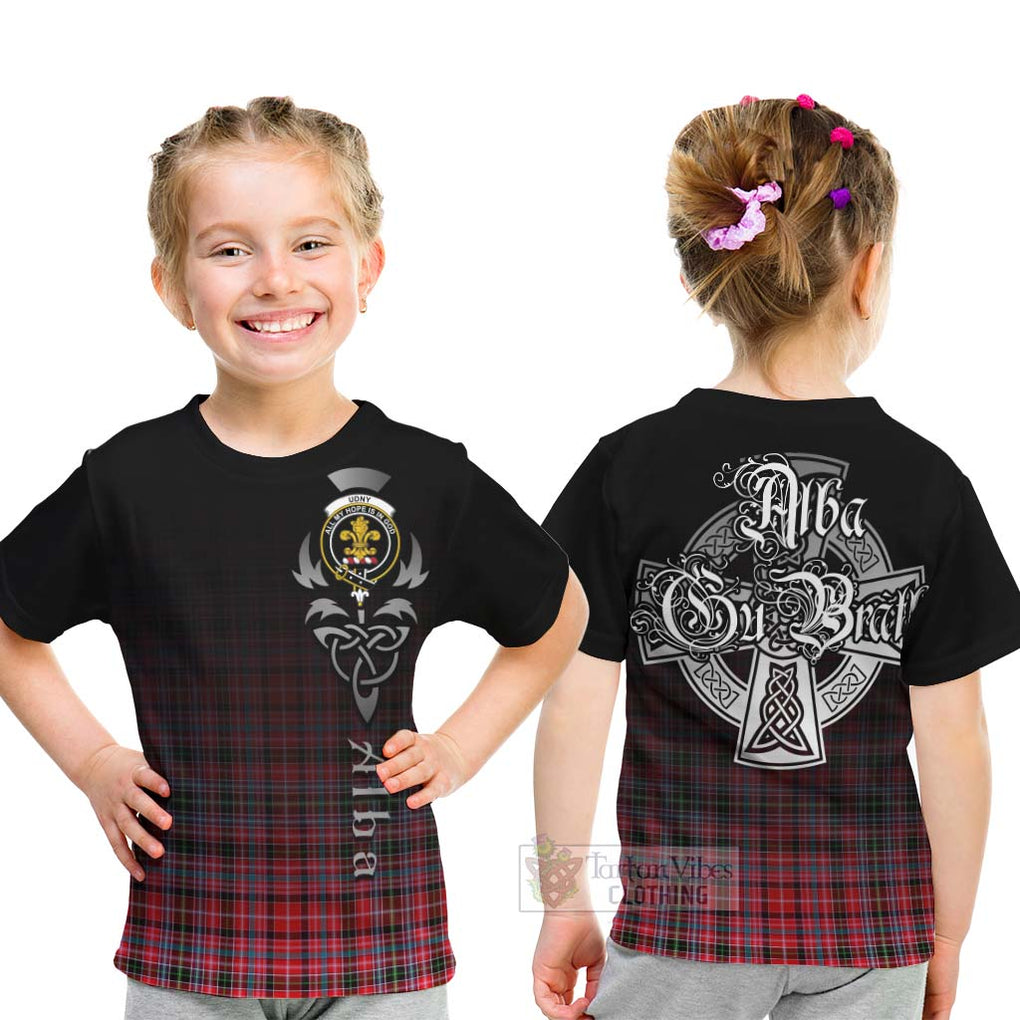 Tartan Vibes Clothing Udny Tartan Kid T-Shirt Featuring Alba Gu Brath Family Crest Celtic Inspired