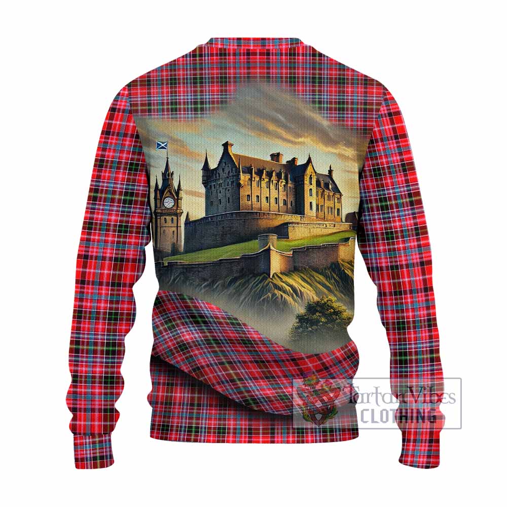 Udny Tartan Family Crest Knitted Sweater with Scottish Ancient Castle Style - Tartan Vibes Clothing