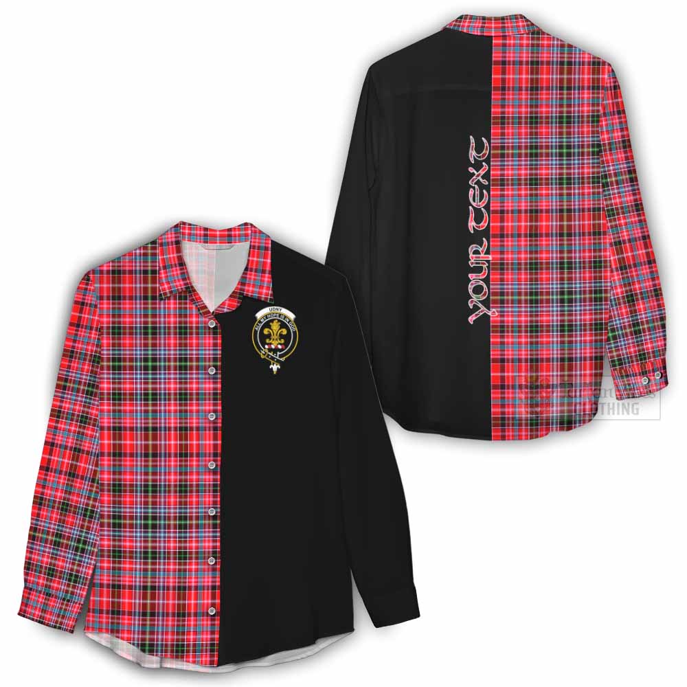 Tartan Vibes Clothing Udny Tartan Women's Casual Shirt with Family Crest and Half Of Me Style