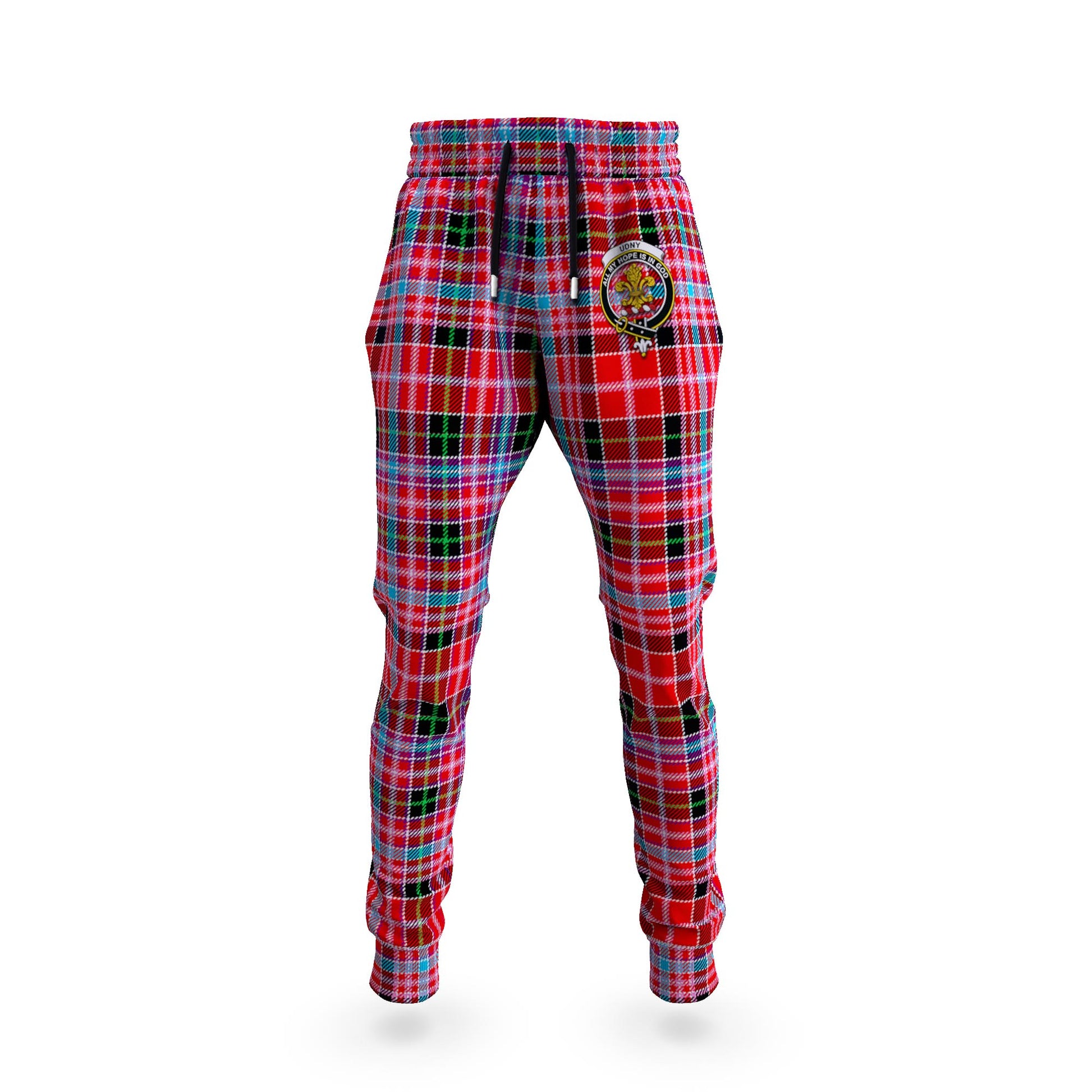 Udny Tartan Joggers Pants with Family Crest 5XL - Tartan Vibes Clothing