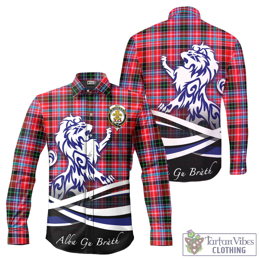 udny-tartan-long-sleeve-button-up-shirt-with-alba-gu-brath-regal-lion-emblem