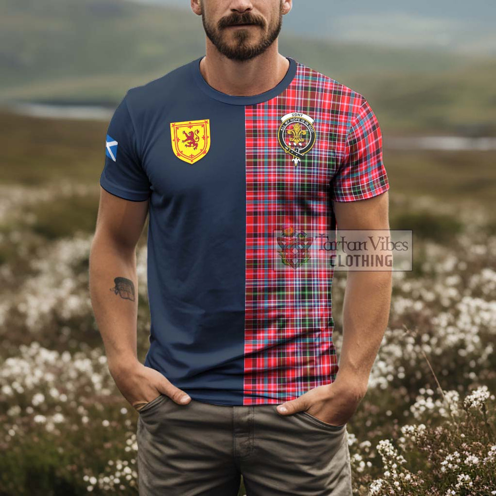 Tartan Vibes Clothing Udny Tartan T-Shirt Alba with Scottish Lion Royal Arm Half Style