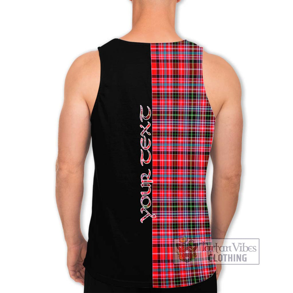 Udny Tartan Men's Tank Top with Family Crest and Half Of Me Style - Tartanvibesclothing Shop