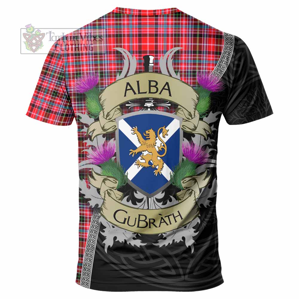 Udny Tartan Family Crest T-Shirt Lion Rampant Royal Thistle Shield Celtic Inspired - Tartan Vibes Clothing
