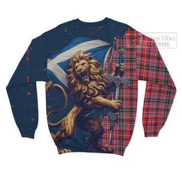 Udny Tartan Family Crest Sweatshirt with Scottish Majestic Lion