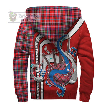 Udny Tartan Sherpa Hoodie with Epic Bagpipe Style