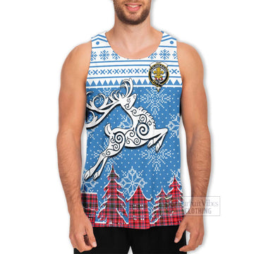 Udny Clan Christmas Men's Tank Top Celtic Reindeer Style - Tartan Vibes Clothing