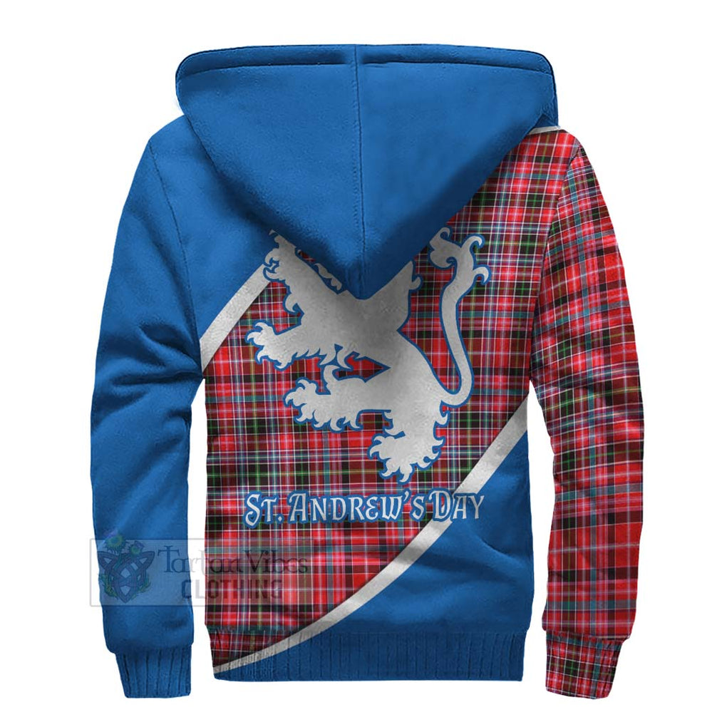 Tartan Vibes Clothing Udny Family Crest Tartan Sherpa Hoodie Celebrate Saint Andrew's Day in Style