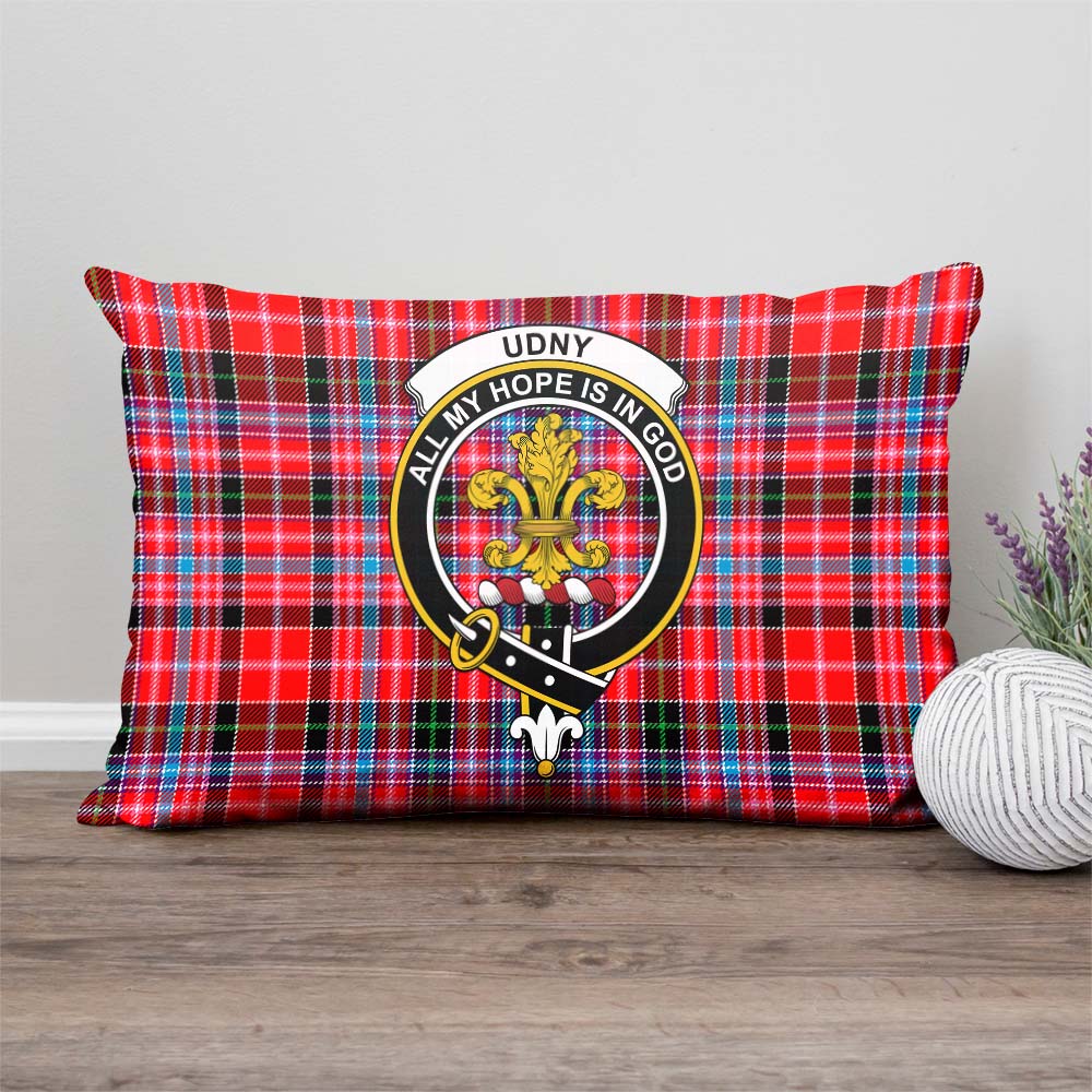 Udny Tartan Pillow Cover with Family Crest Rectangle Pillow Cover - Tartanvibesclothing