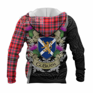 Udny Tartan Family Crest Knitted Hoodie Lion Rampant Royal Thistle Shield Celtic Inspired - Tartan Vibes Clothing