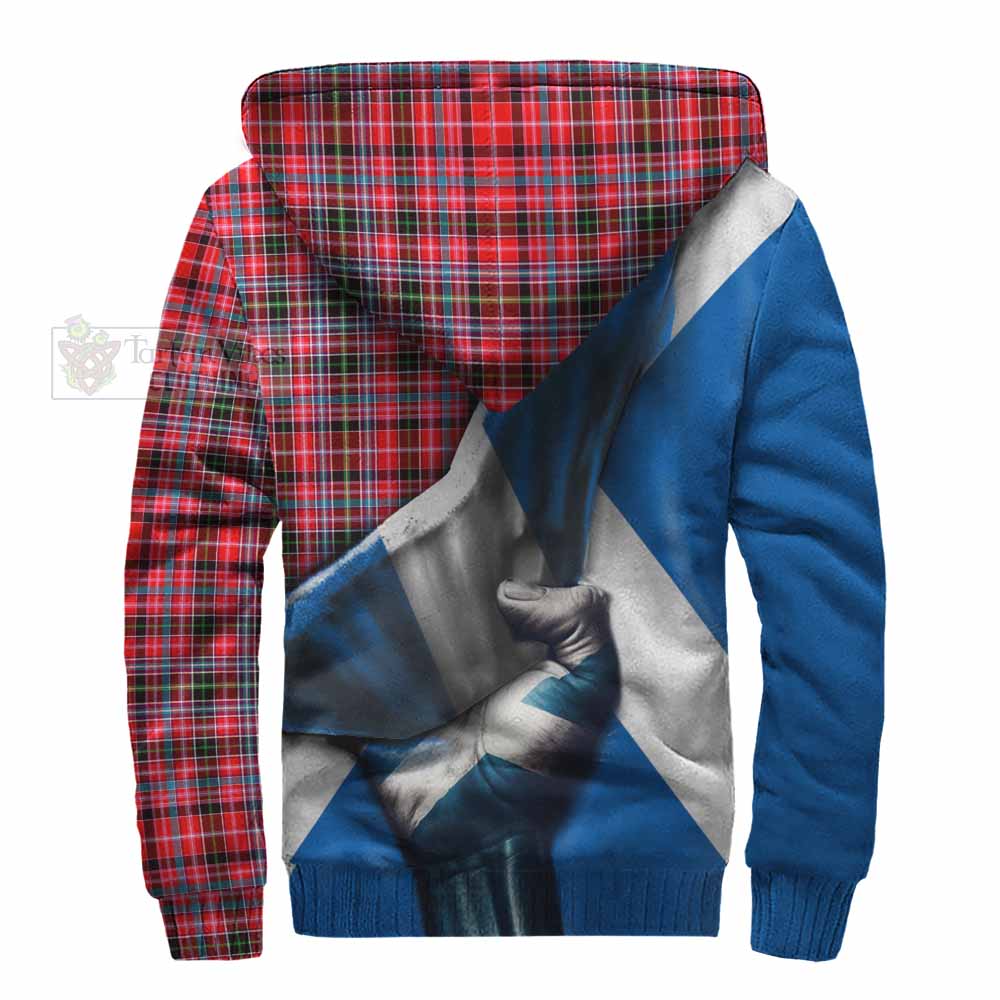 Tartan Vibes Clothing Udny Tartan Sherpa Hoodie with Family Crest Scotland Patriotic Style