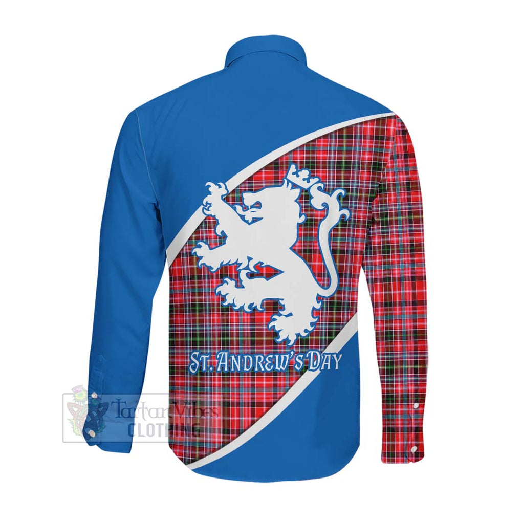 Tartan Vibes Clothing Udny Family Crest Tartan Long Sleeve Button Shirt Celebrate Saint Andrew's Day in Style