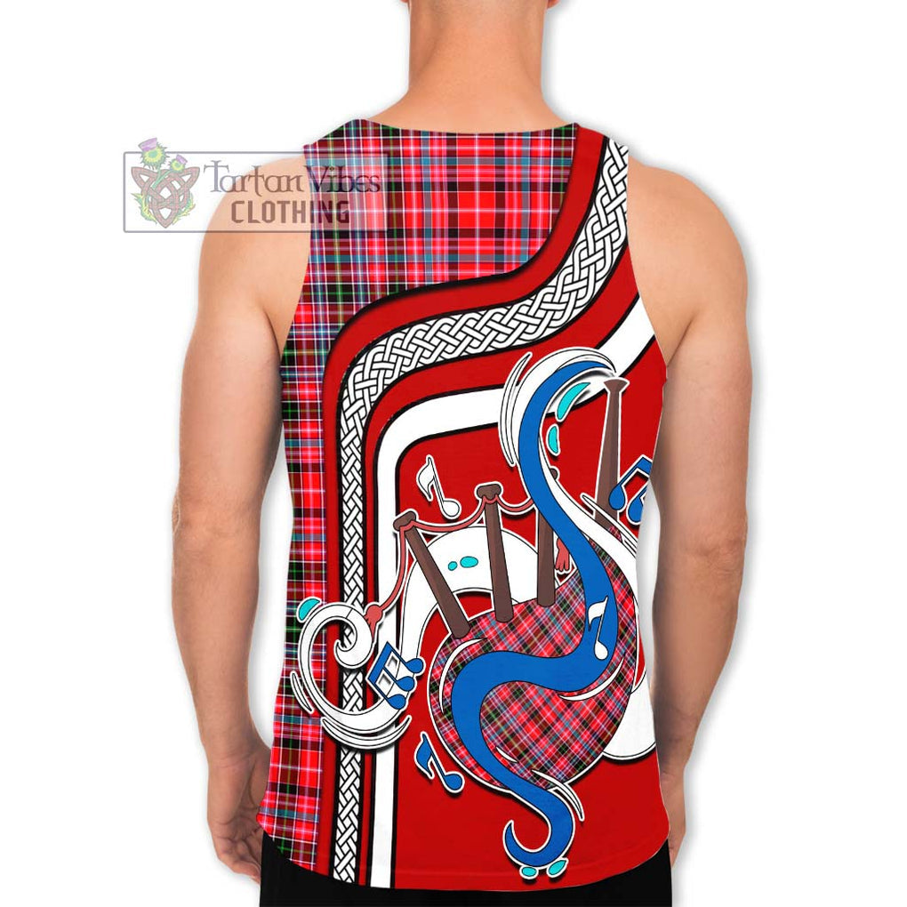 Udny Tartan Men's Tank Top with Epic Bagpipe Style - Tartanvibesclothing Shop