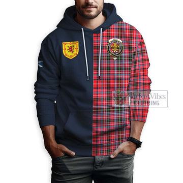 Udny Tartan Hoodie Alba with Scottish Lion Royal Arm Half Style