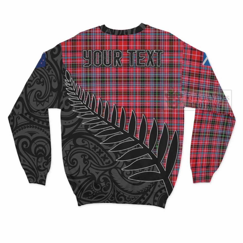 Tartan Vibes Clothing Udny Crest Tartan Sweatshirt with New Zealand Silver Fern Half Style