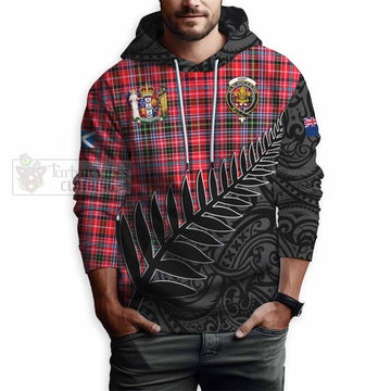 Udny Crest Tartan Hoodie with New Zealand Silver Fern Half Style