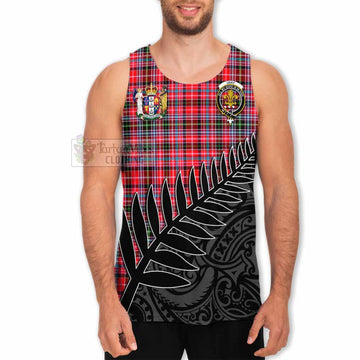 Udny Crest Tartan Men's Tank Top with New Zealand Silver Fern Half Style - Tartan Vibes Clothing