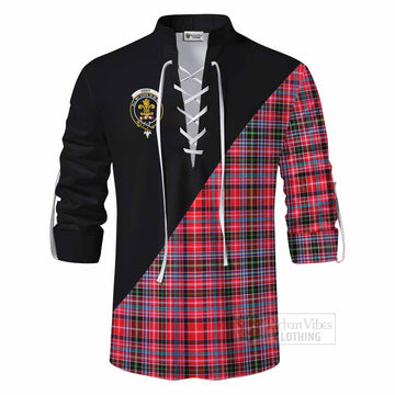 Udny Tartan Ghillie Kilt Shirt with Family Crest and Military Logo Style - Tartan Vibes Clothing