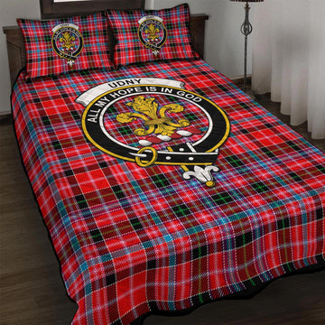 Udny Tartan Quilt Bed Set with Family Crest