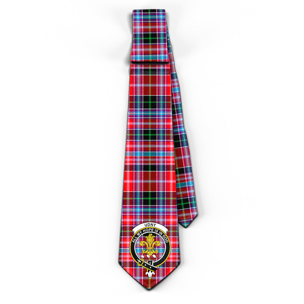 Udny Tartan Classic Necktie with Family Crest - Tartan Vibes Clothing